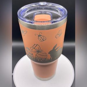 30 oz coral tumbler! Laser engraved!